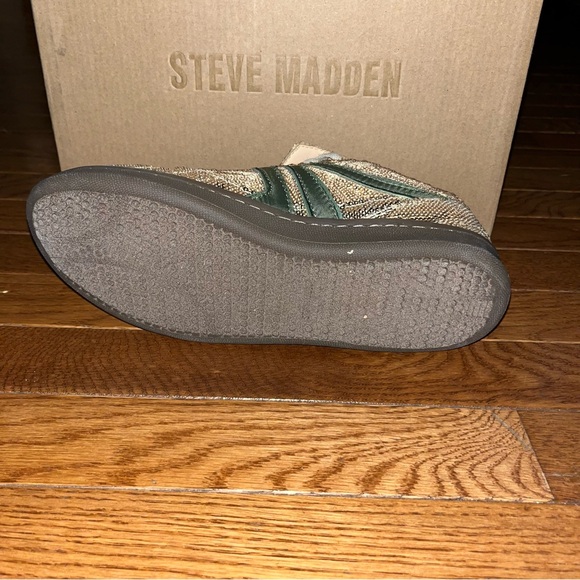 NEW Steve Madden Madrid Low Top Sequins Sneakers Gold & Green Women’s Size 7.5 - Picture 5 of 9